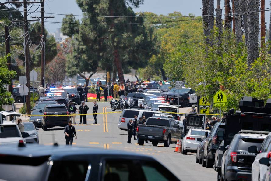 Scene of a reported active shooter situation at the Islamic Center in San Diego