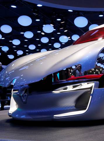 A Renault Trezor car is displayed at the Mondial de l'Automobile, Paris auto show, during media day in Paris