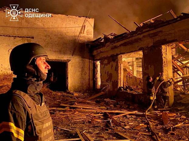 Aftermath of a Russian drone attack in Odesa region