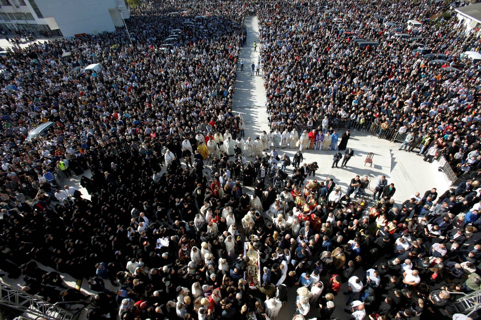 The funeral of Metropolitan Amfilohije Radovic, the top cleric of the Serbian Orthodox Church in Montenegro, in Podgorica