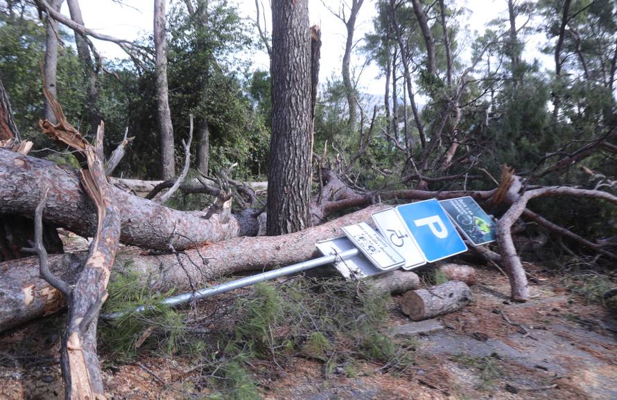 Posljedice velikog nevremena u Splitu, Marjan oštećen i zatvoren za građane