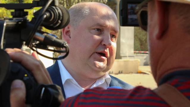 Governor of Sevastopol Razvozhayev speaks with journalists in Sevastopol