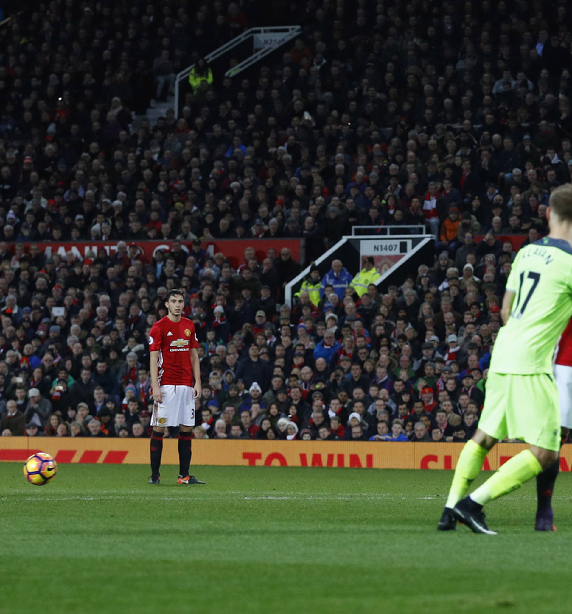 Manchester United's Zlatan Ibrahimovic shoots from a free kick