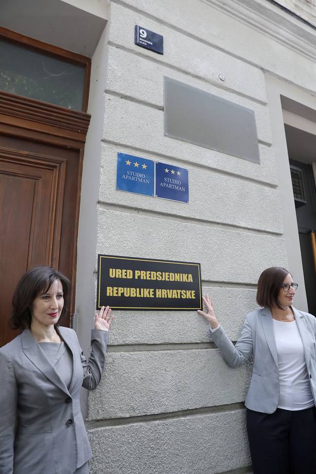 Orešković i Puljak postavile ploču Ureda predsjednika na prostor "Kluba Dragana Kovačevića"