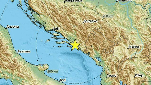 Novi potres od 3,2 Richtera u BiH uzdrmao je i jug Hrvatske