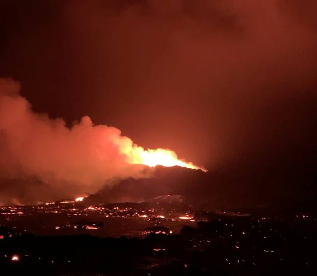 A volcano is seen in Geldingadalir