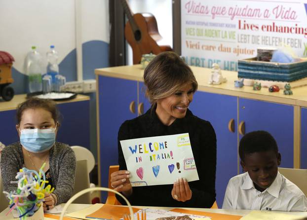 U.S. first lady Trump visits the Bambino Gesu hospital in Rome