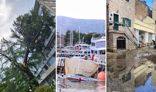 Fotografije kaosa u Splitu: Auti razbijeni, trajekt potopio brod, raznesen dio krova Poljuda...