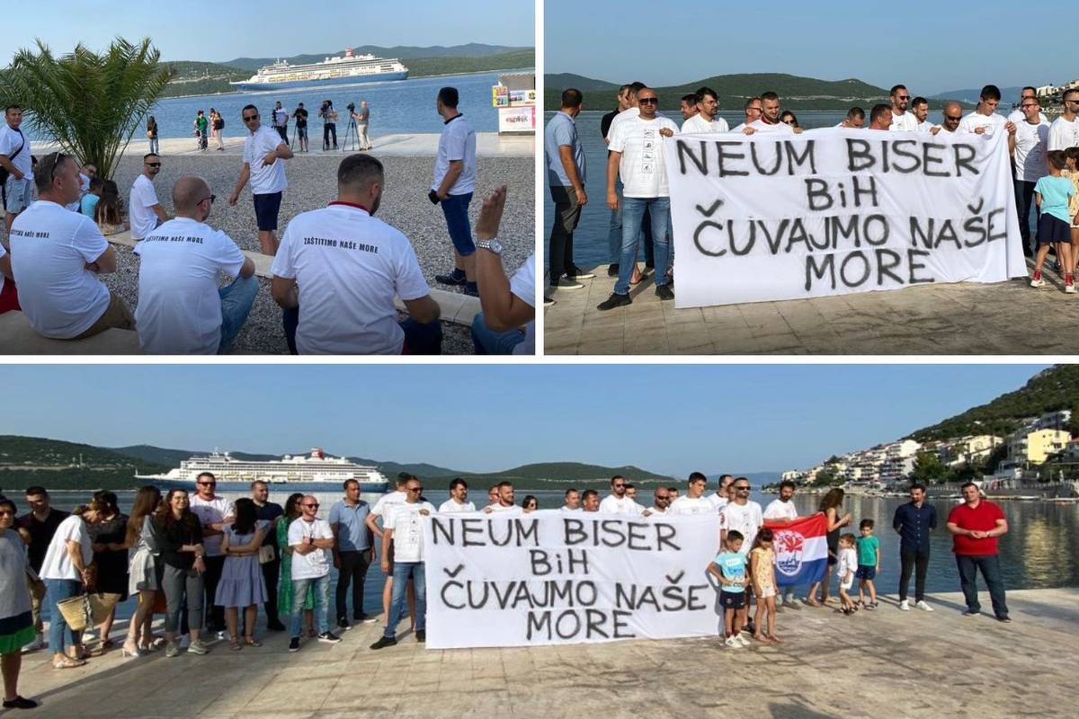 Prosvjed u Neumu zbog velikih kruzera koji ulaze kroz Pelješki most: 'Mi ne želimo to ovdje...'
