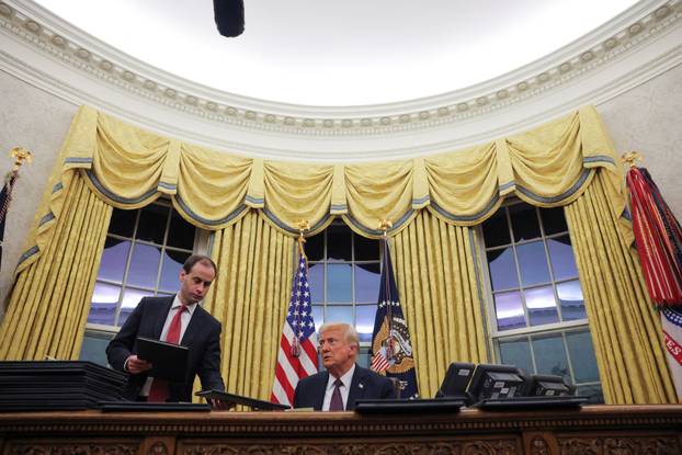 U.S. President Donald Trump at the Oval Office in Washington