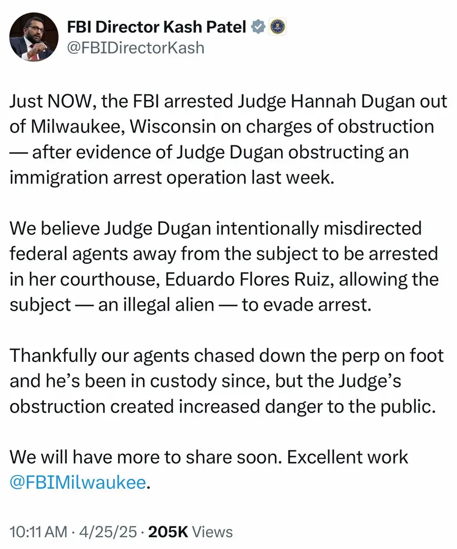 Cirkus u SAD-u. FBI uhitio sutkinju jer je pokušala pomoći migrantu da pobjegne