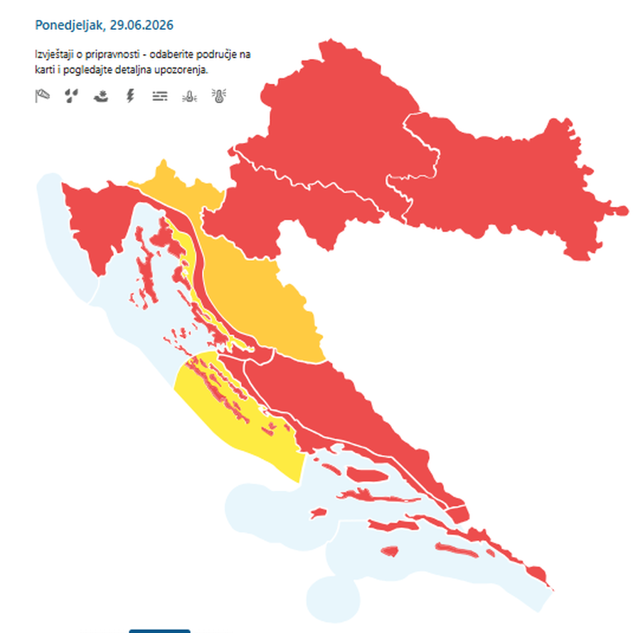 Hrvatska pod crvenim alarmom zbog vrućine. Bit će i do 40 °C: 'Prijeti nam snažno nevrijeme'