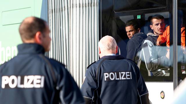 Migrants from Albania and Kosovo are being deported from Munich international airport Germany
