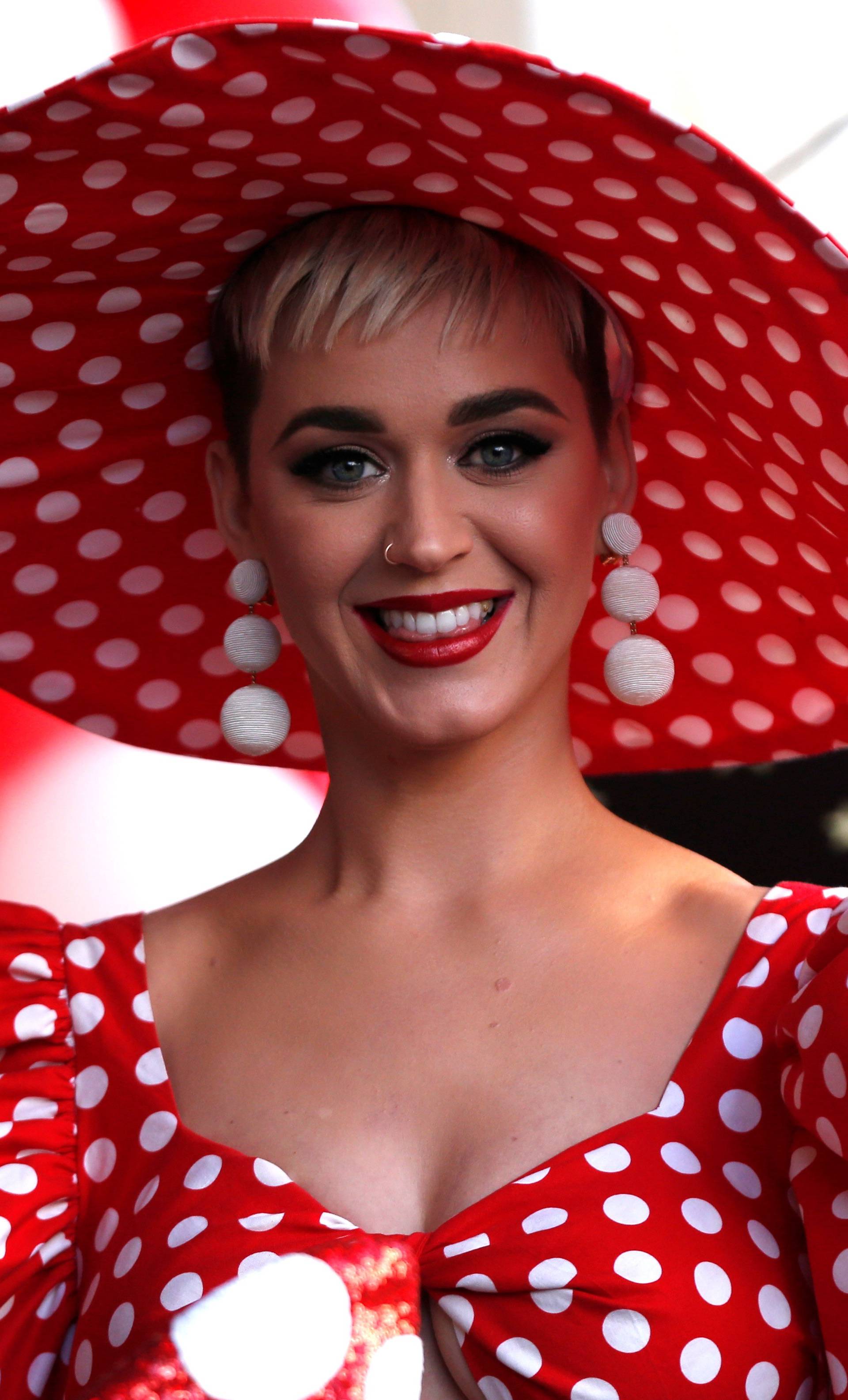 Singer Perry attends the unveiling of the star for Minnie Mouse on the Hollywood Walk of Fame in Los Angeles