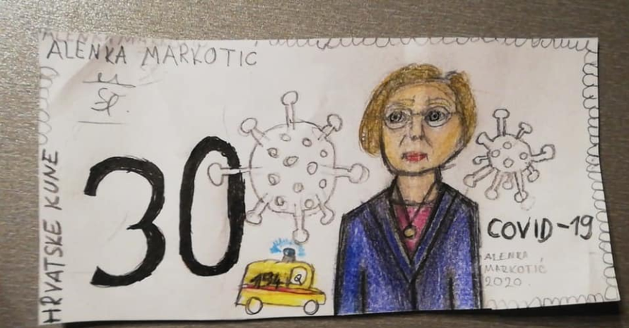 Malena Eva nacrtala novčanicu s crtežom Alemke Markotić
