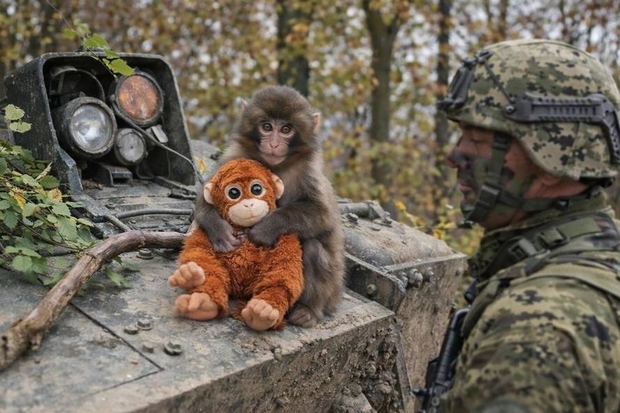 FOTO Majmunčića Puncha sjetila se i Hrvatska vojska! Pogledajte