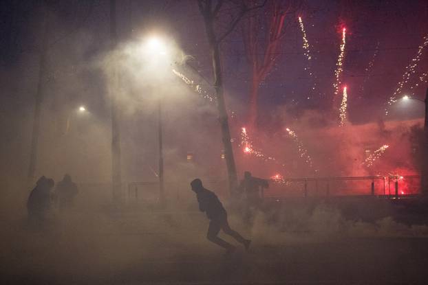Protest in support of Askatasuna social centre in Turin, Italy