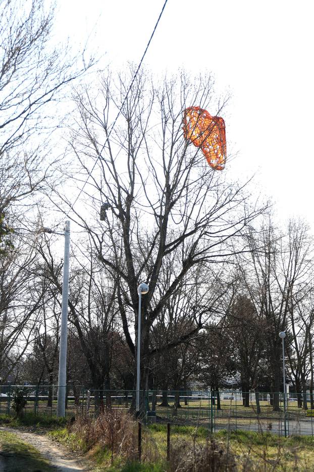 Zagreb: Teretni padobran zaglavljen u krošnji na mjestu pada letjelice