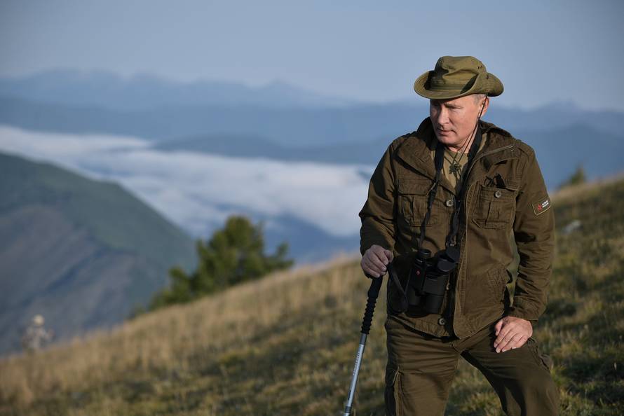Russia's President Putin is seen during his vacation in the Republic of Tyva
