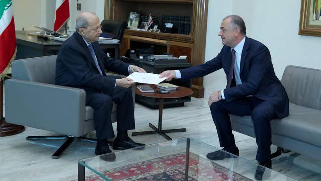 Lebanese President Aoun meets with Deputy Parliament Speaker Bou Saab in Baabda