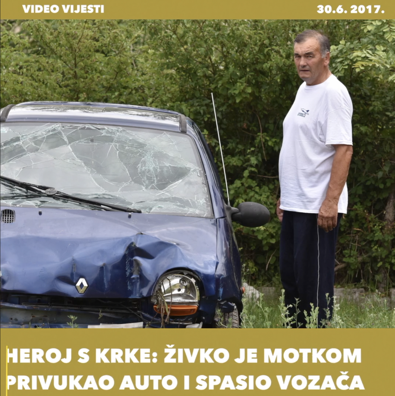 Spasio vozača koji je tonuo u Krki: 'Motkom sam vukao auto'