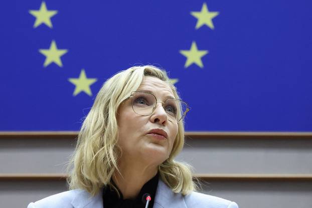 Cate Blanchett visits EU Parliament in Brussels