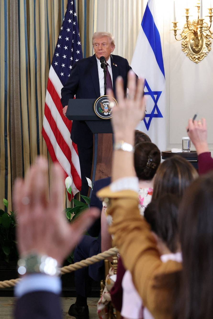 U.S. President Trump meets Israeli PM Netanyahu at the White House in Washington