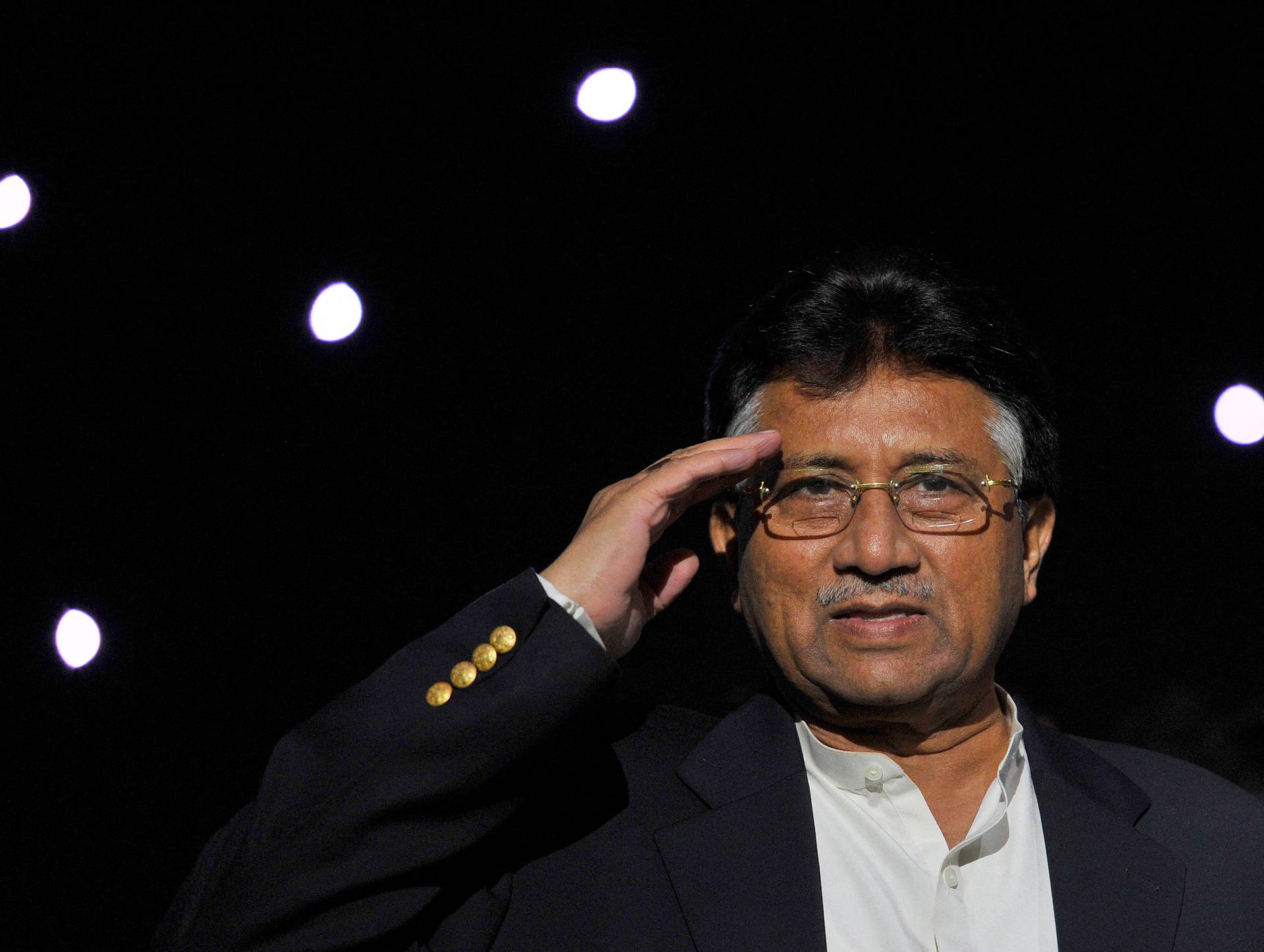 FILE PHOTO: Former Pakistani President Pervez Musharraf addresses members of Britain's Pakistani community in Birmingham, central England