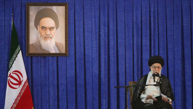 FILE PHOTO: Iran's Supreme Leader Ayatollah Ali Khamenei delivers a speech during a ceremony marking the death anniversary of the founder of the Islamic Republic Ayatollah Ruhollah Khomeini, in Tehran