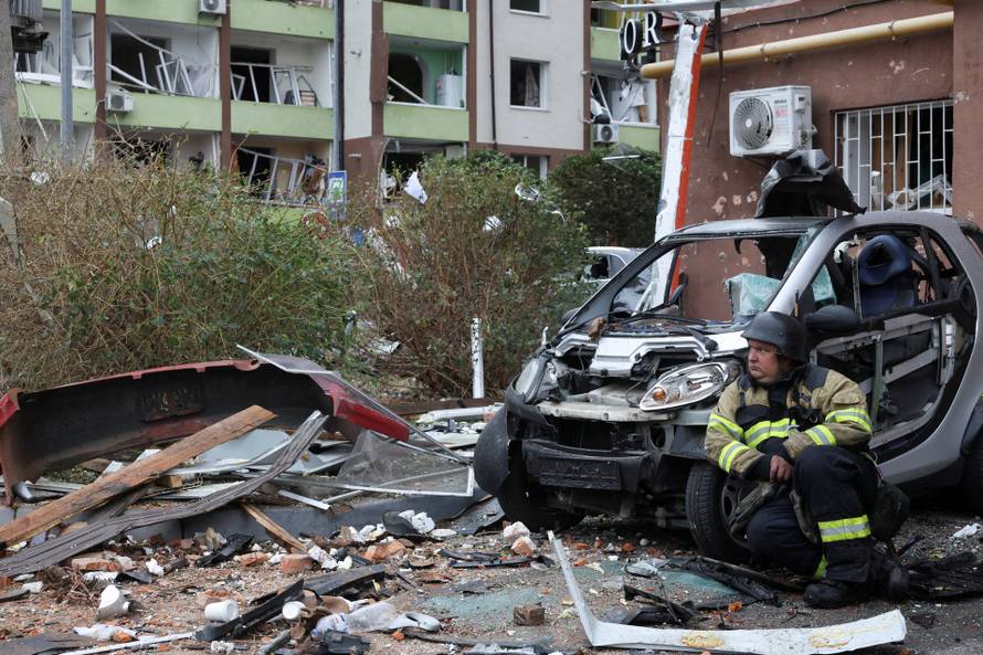 Aftermath of Russian drone and missile attacks in Kyiv