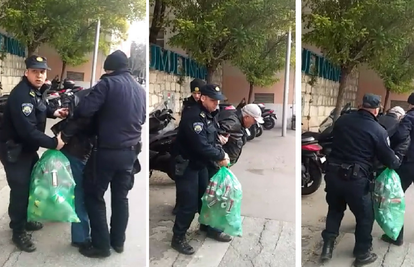Video: Splitski policajci svladali muškarca koji je skupljao boce
