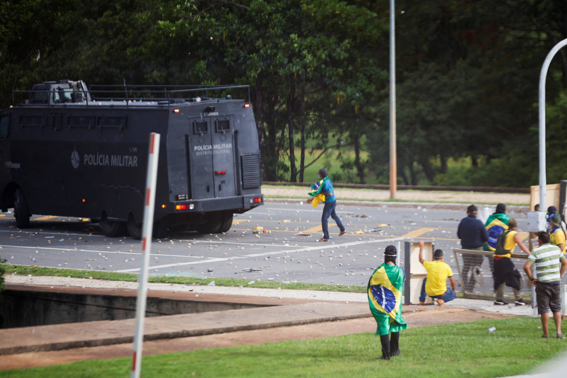 Supporters of Brazil's former President Jair Bolsonaro demonstrate against President Luiz Inacio Lula da Silva, in Brasilia