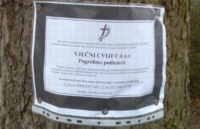 Pogrebnici se po Zagrebu reklamiraju osmrtnicama 