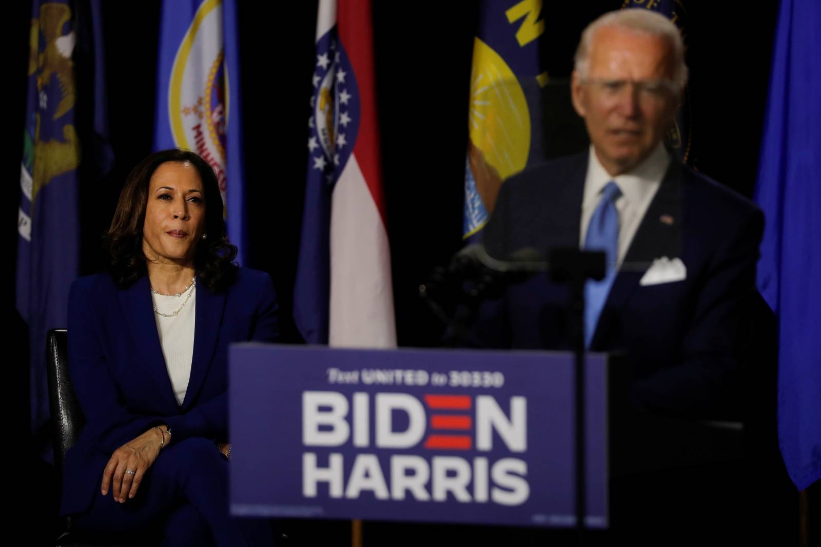 Democratic presidential candidate Biden and vice presidential candidate Harris hold first joint campaign appearance as a ticket in Wilmington, Delaware