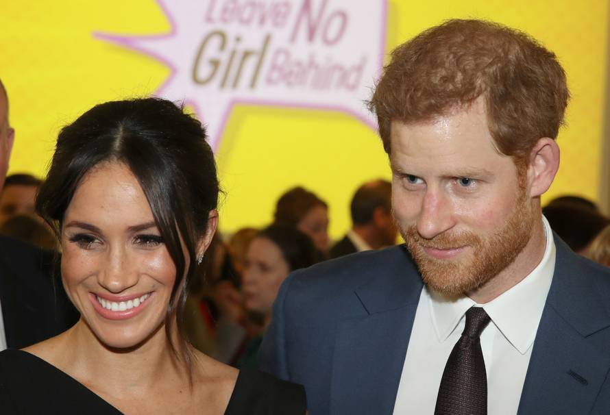 Meghan Markle and Prince Harry attend the Women's Empowerment reception hosted by Foreign Secretary Boris Johnson during the Commonwealth Heads of Government Meeting at the Royal Aeronautical Society