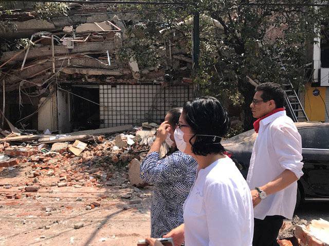 Damages are seen after an earthquake hit in Mexico City