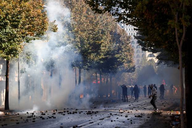 Anti-government protest by students in Tirana