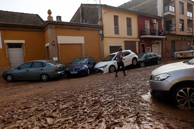 Valencia region hit by cold front causing floods, in Guadassuar