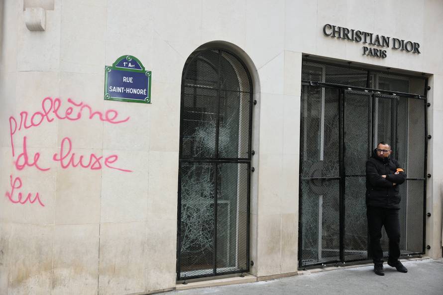 Aftermath of clashes during a national day of protests against the cost of living and rising fuel prices, in Paris