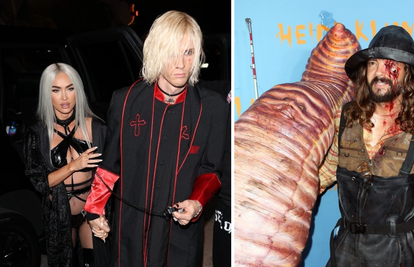 Noć vještica u Americi: Heidi Klum u kostimu crva na udici, a Megan Fox hodala 'na lancu'...