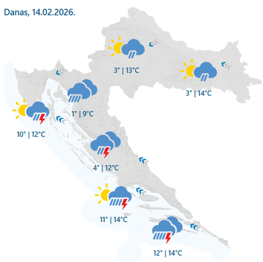 Pripremite kišobrane: Evo kakvo nas vrijeme danas čeka