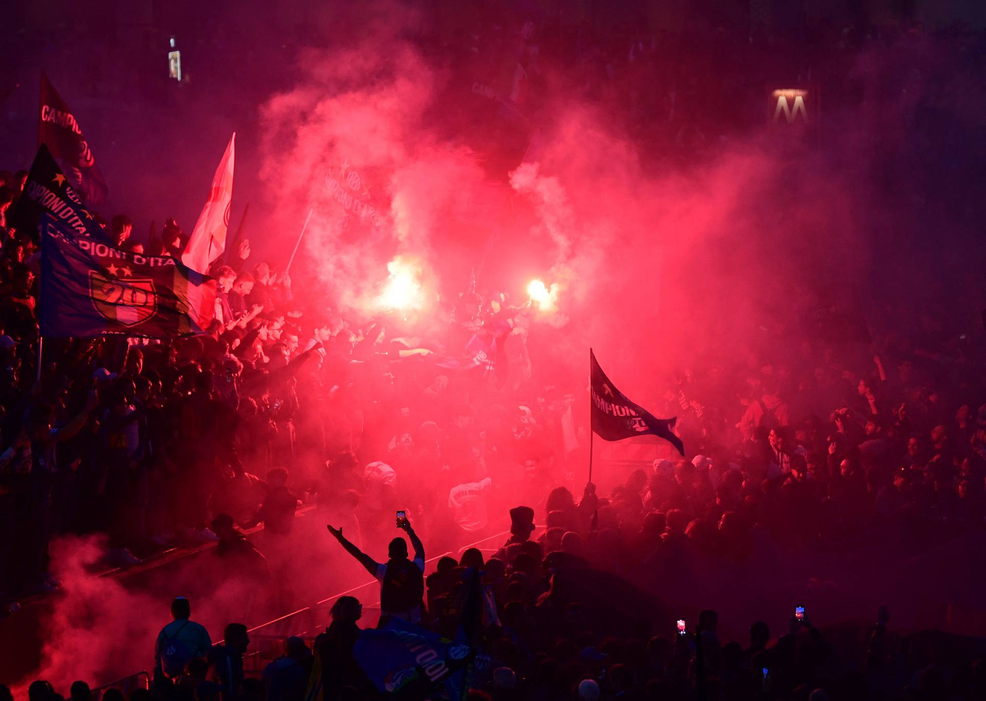 Serie A - Inter Milan celebrate winning Serie A