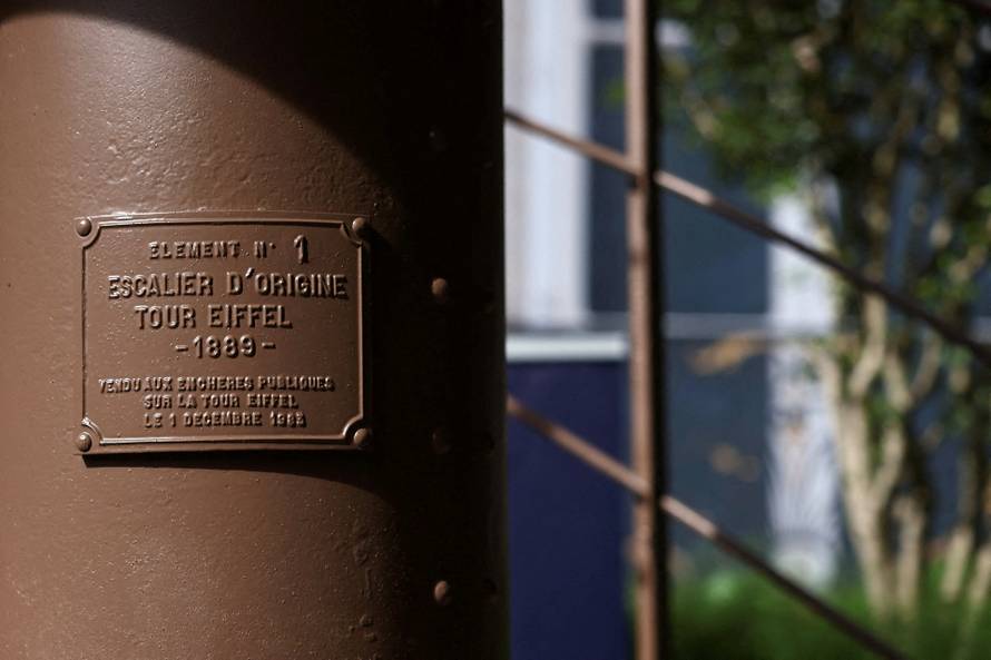 FILE PHOTO: Piece of original Eiffel Tower staircase to go up for auction in Paris