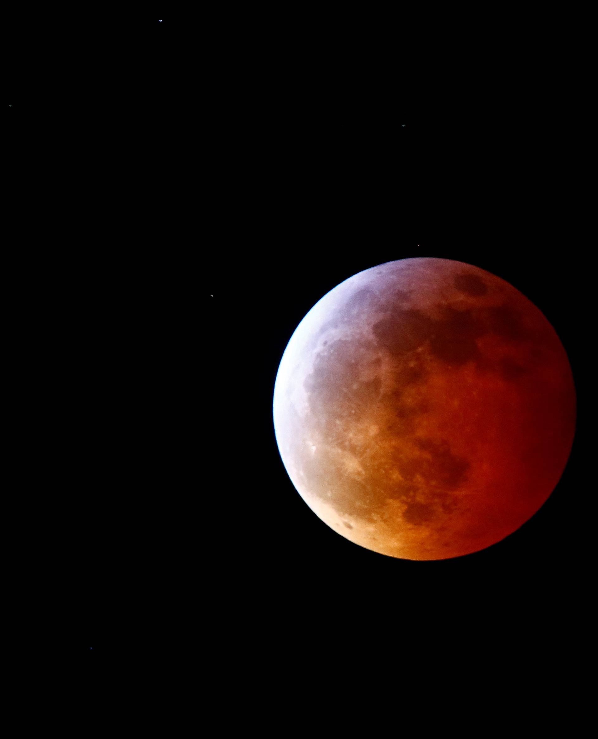 A lunar eclipse viewed in Seattle