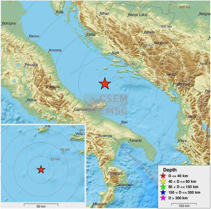 Novi potres magnitude 3,8 pogodio je središnji Jadran