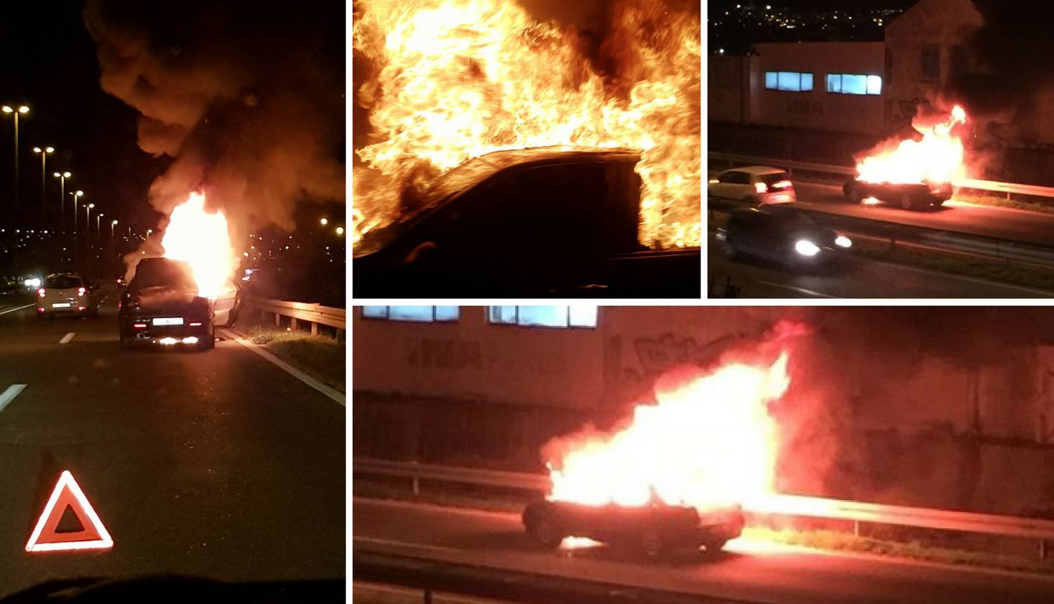 Zapalio se auto na brzoj cesti kod Solina, nema ozlijeđenih