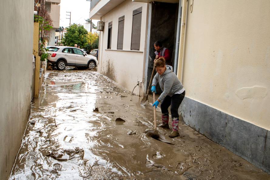 Storm Bora floods homes and streets in the Greek island of Rhodes