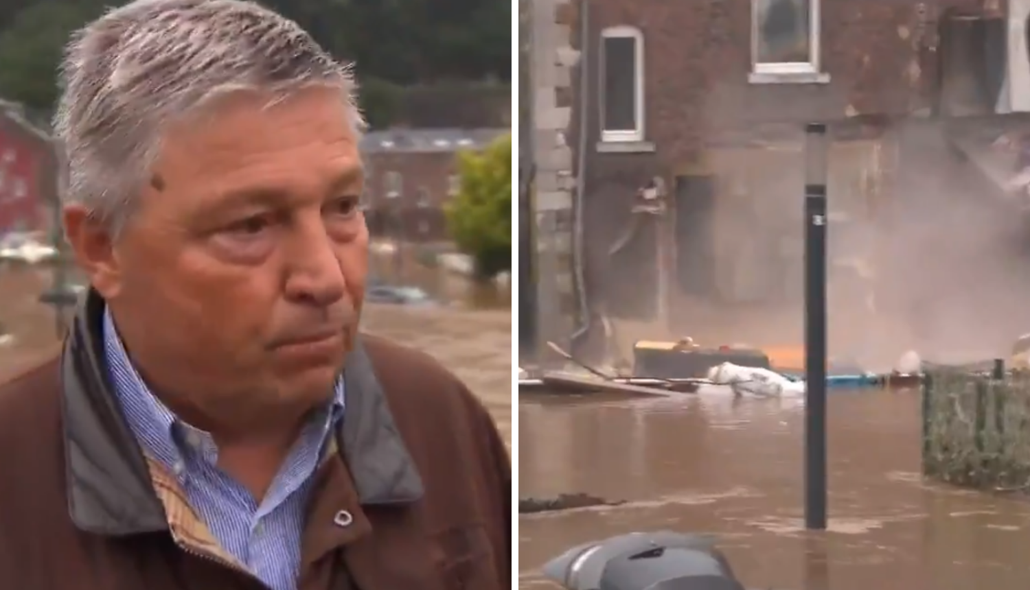 Nevjerojatna snimka: Dok je gradonačelnik u Belgiji davao izjavu iza njega se urušila kuća