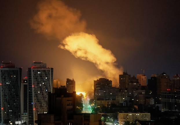 Russian drone and missile strike in Kyiv