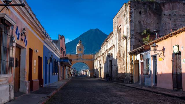 St Catarina arc and volcano Antigua Guatemala 